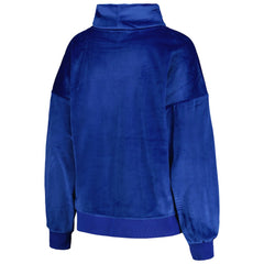 Los Angeles Rams DKNY Sport Women's Deliliah Rhinestone Funnel Neck Pullover Sweatshirt Royal | NFL
