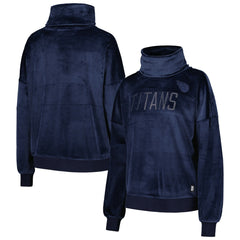 Tennessee Titans DKNY Sport Women's Deliliah Rhinestone Funnel Neck Pullover Sweatshirt Navy | NFL