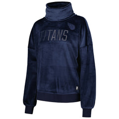 Tennessee Titans DKNY Sport Women's Deliliah Rhinestone Funnel Neck Pullover Sweatshirt Navy | NFL