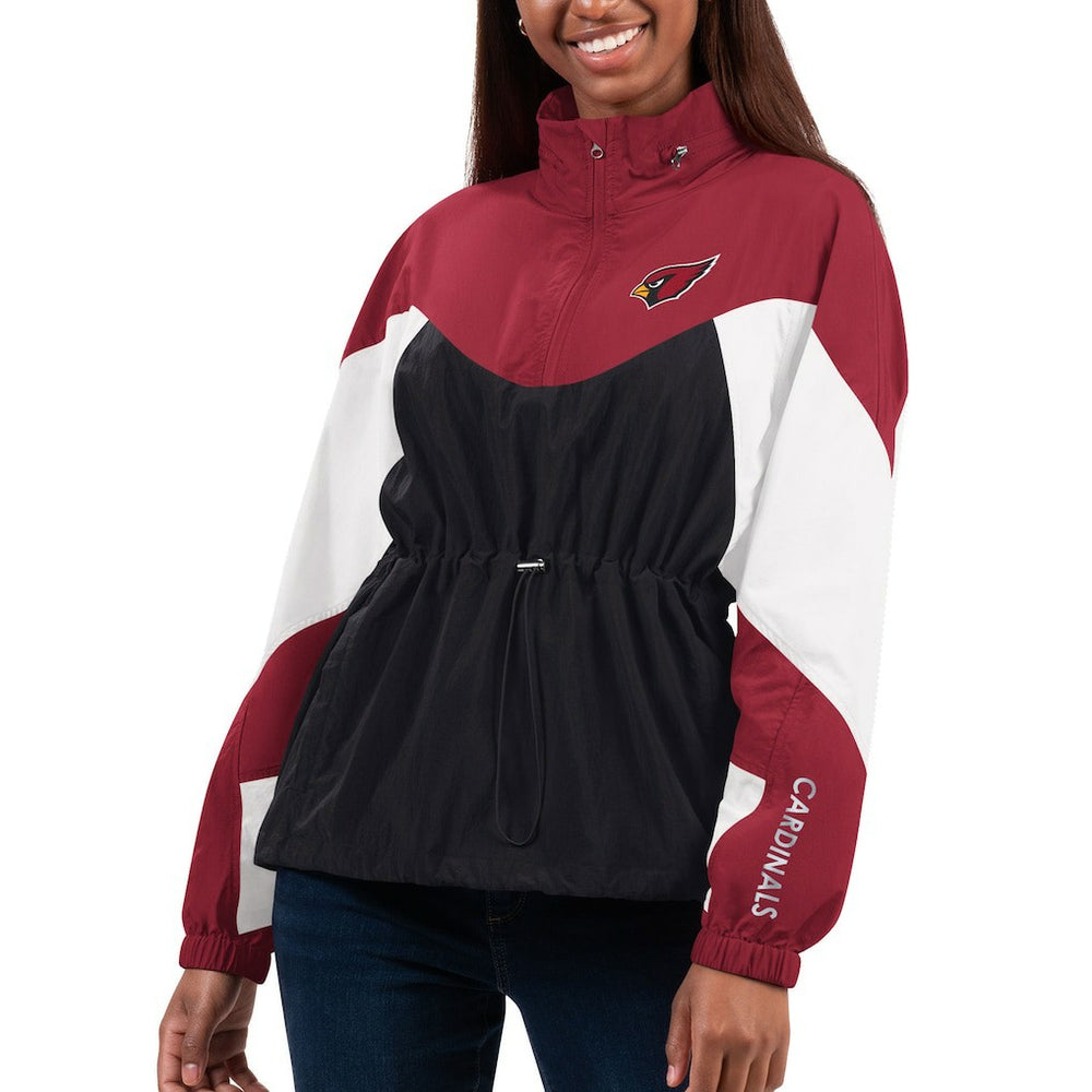 Arizona Cardinals G-III 4Her by Carl Banks Women's Tie Breaker Lightweight Quarter-Zip Jacket Black/Cardinal | NFL