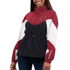 Arizona Cardinals G-III 4Her by Carl Banks Women's Tie Breaker Lightweight Quarter-Zip Jacket Black/Cardinal | NFL