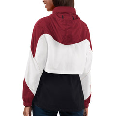 Arizona Cardinals G-III 4Her by Carl Banks Women's Tie Breaker Lightweight Quarter-Zip Jacket Black/Cardinal | NFL