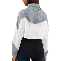 Las Vegas Raiders G-III 4Her by Carl Banks Women's Tie Breaker Lightweight Quarter-Zip Jacket Black/Silver | NFL