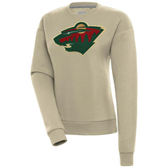 Minnesota Wild Antigua Women's Victory Pullover Sweatshirt - Khaki - NHL