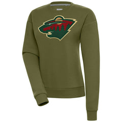 Minnesota Wild Antigua Women's Victory Pullover Sweatshirt - Olive - NHL