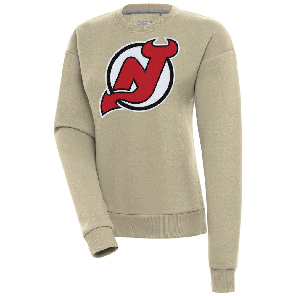 New Jersey Devils Antigua Women's Victory Pullover Sweatshirt - Khaki - NHL