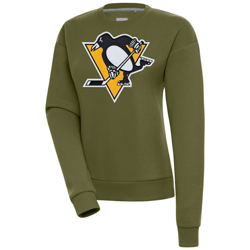 Pittsburgh Penguins Antigua Women's Victory Pullover Sweatshirt - Olive - NHL