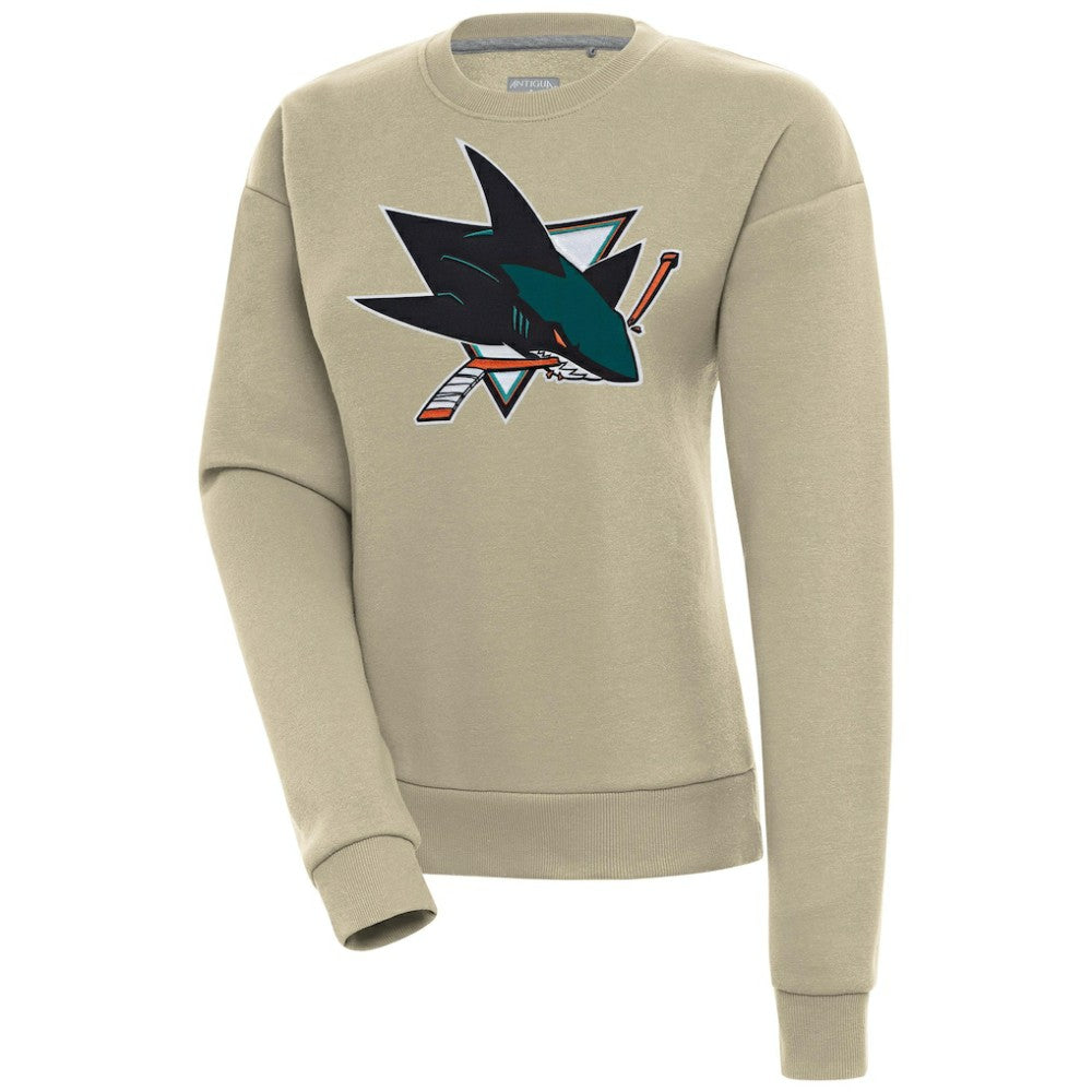 San Jose Sharks Antigua Women's Victory Pullover Sweatshirt - Khaki - NHL