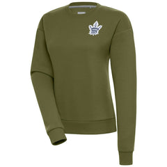 Toronto Maple Leafs Antigua Women's Victory Pullover Sweatshirt - Olive - NHL