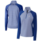 Atlanta Braves Cutter & Buck Women's DryTec Forge Tonal Stripe Half-Zip Top - MLB