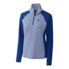 Chicago Cubs Cutter & Buck Women's DryTec Forge Tonal Stripe Half-Zip Top - MLB