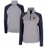 Milwaukee Brewers Cutter & Buck Women's DryTec Forge Tonal Stripe Half-Zip Top - MLB