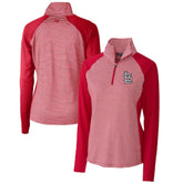 St. Louis Cardinals Cutter & Buck Women's DryTec Forge Tonal Stripe Half-Zip Top - MLB