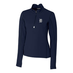 Detroit Tigers Cutter & Buck Women's DryTec Traverse Stretch Quarter-Zip Pullover Top - MLB