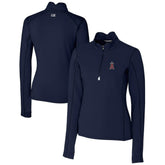 Los Angeles Angels Cutter & Buck Women's DryTec Traverse Stretch Quarter-Zip Pullover Top - MLB