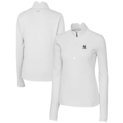 New York Yankees Cutter & Buck Women's DryTec Traverse Stretch Quarter-Zip Pullover Top - MLB