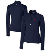Philadelphia Phillies Cutter & Buck Women's DryTec Traverse Stretch Quarter-Zip Pullover Top - MLB