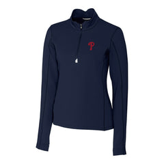 Philadelphia Phillies Cutter & Buck Women's DryTec Traverse Stretch Quarter-Zip Pullover Top - MLB