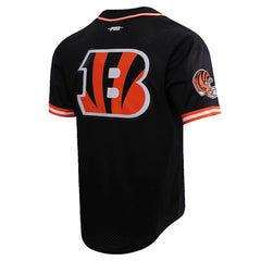 Joe Burrow Cincinnati Bengals Pro Standard Mesh Baseball Button-Up T-Shirt Black | NFL