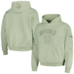 Justin Jefferson Minnesota Vikings Pro Standard Player Name & Number Pullover Hoodie Light Green | NFL