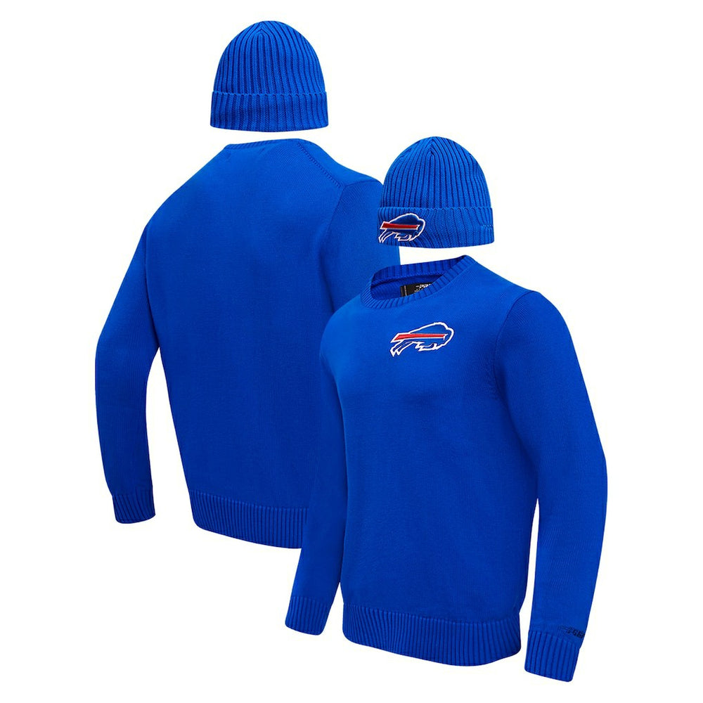Buffalo Bills Pro Standard Crewneck Pullover Sweater & Cuffed Knit Hat Box Gift Set Royal | NFL