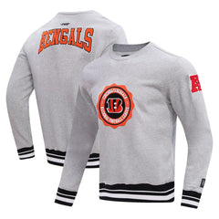 Cincinnati Bengals Pro Standard Crest Emblem Pullover Sweatshirt Heather Gray | NFL