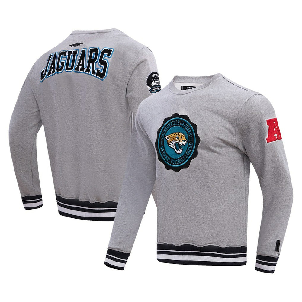 Jacksonville Jaguars Pro Standard Crest Emblem Pullover Sweatshirt Heather Gray | NFL