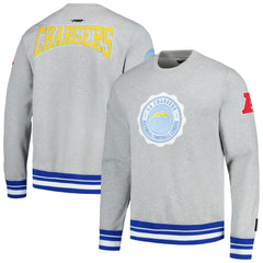 Los Angeles Chargers Pro Standard Crest Emblem Pullover Sweatshirt Heather Gray | NFL