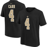 Derek Carr New Orleans Saints Youth Player Name & Number T-Shirt Black | Nike for Sale