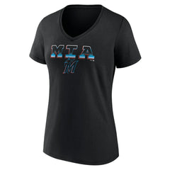 Miami Marlins Women's Hometown Baseball 305 V-Neck T-Shirt - MLB
