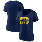 Milwaukee Brewers Women's Hometown Brew Crew Fancy V-Neck T-Shirt - MLB