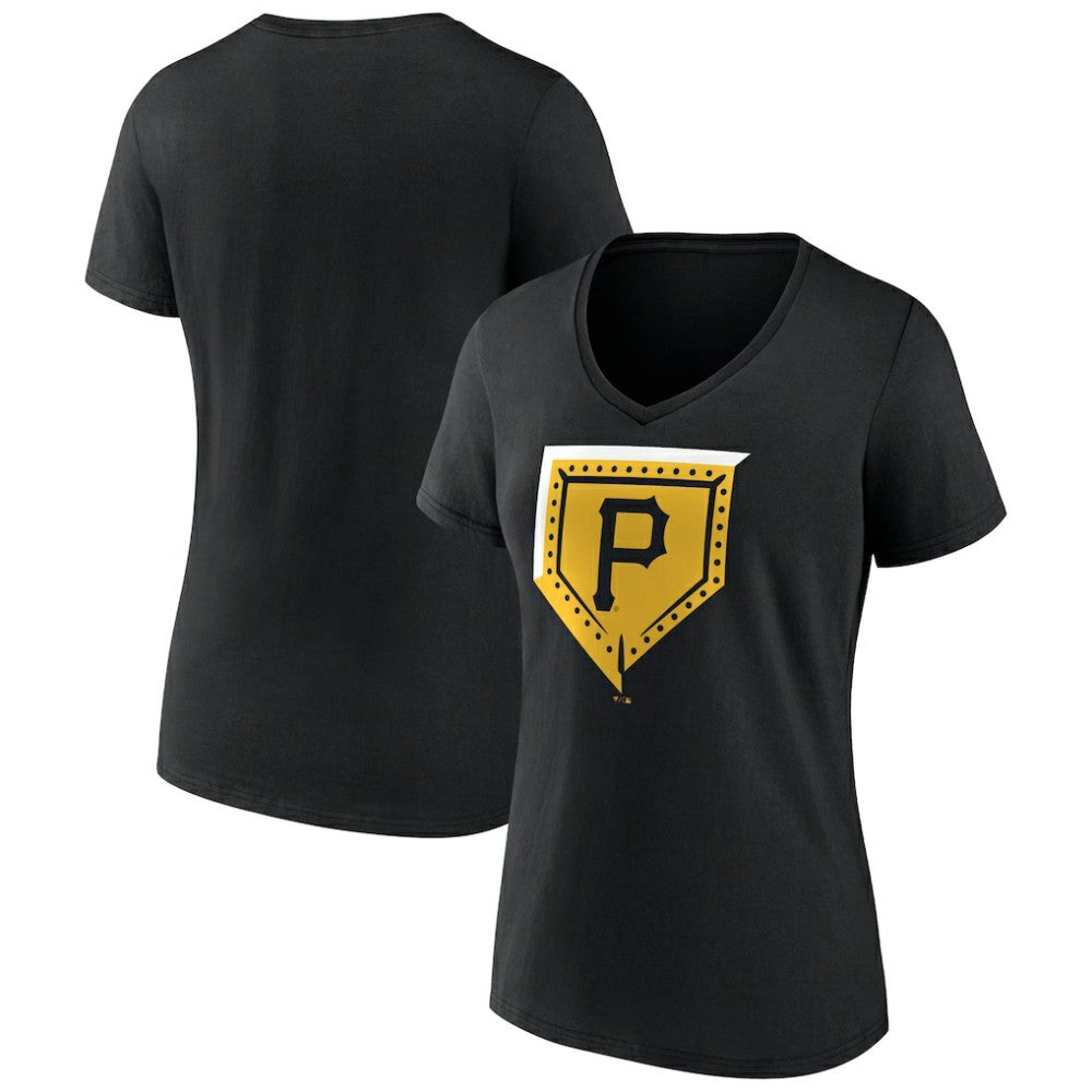 Pittsburgh Pirates Women's Hometown Steel Plate V-Neck T-Shirt - MLB