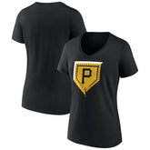 Pittsburgh Pirates Women's Hometown Steel Plate V-Neck T-Shirt - MLB