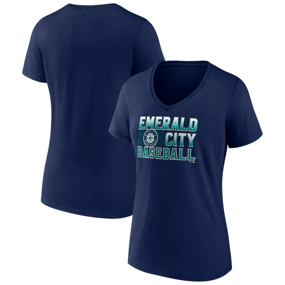Seattle Mariners Women's Hometown Emerald Baseball V-Neck T-Shirt - MLB