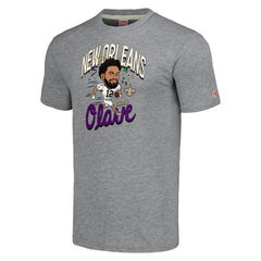 Chris Olave New Orleans Saints Homage Unisex Caricature Player Tri-Blend T-Shirt Gray | NFL