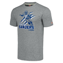 Barry Sanders Detroit Lions Homage Unisex Caricature Retired Player Tri-Blend T-Shirt Gray | NFL