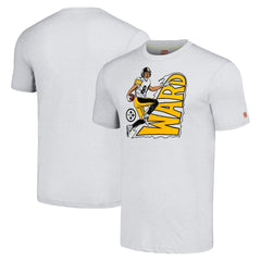 Hines Ward Pittsburgh Steelers Homage Unisex Caricature Retired Player Tri-Blend T-Shirt Ash | NFL