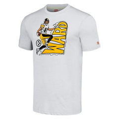 Hines Ward Pittsburgh Steelers Homage Unisex Caricature Retired Player Tri-Blend T-Shirt Ash | NFL