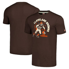Joe Thomas Cleveland Browns Homage Unisex Caricature Retired Player Tri-Blend T-Shirt Brown | NFL
