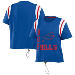Buffalo Bills WEAR by Erin Andrews Women's Cinched Colorblock T-Shirt Royal | NFL