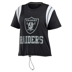 Las Vegas Raiders WEAR by Erin Andrews Women's Cinched Colorblock T-Shirt Black | NFL