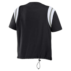 Las Vegas Raiders WEAR by Erin Andrews Women's Cinched Colorblock T-Shirt Black | NFL