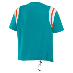 Miami Dolphins WEAR by Erin Andrews Women's Cinched Colorblock T-Shirt Aqua | NFL