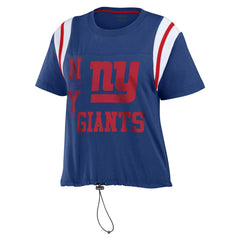 New York Giants WEAR by Erin Andrews Women's Cinched Colorblock T-Shirt Royal | NFL