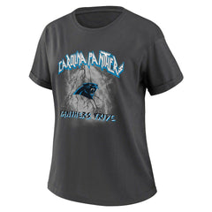 Carolina Panthers WEAR by Erin Andrews Women's Boyfriend T-Shirt Charcoal | NFL