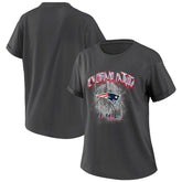 New England Patriots WEAR by Erin Andrews Women's Boyfriend T-Shirt Charcoal | NFL