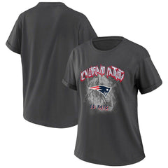 New England Patriots WEAR by Erin Andrews Women's Boyfriend T-Shirt Charcoal | NFL