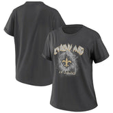 New Orleans Saints WEAR by Erin Andrews Women's Boyfriend T-Shirt Charcoal | NFL