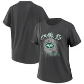 New York Jets WEAR by Erin Andrews Women's Boyfriend T-Shirt Charcoal | NFL