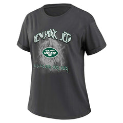 New York Jets WEAR by Erin Andrews Women's Boyfriend T-Shirt Charcoal | NFL